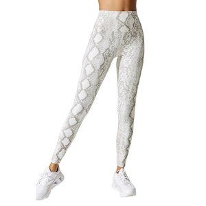 NWOT Beach Riot XS Ayla Taupe White Ribbed Snake Print High Rise Leggings
